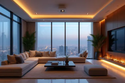 Vue panoramique de Dubaï avec ses gratte-ciels et projets immobiliers modernes