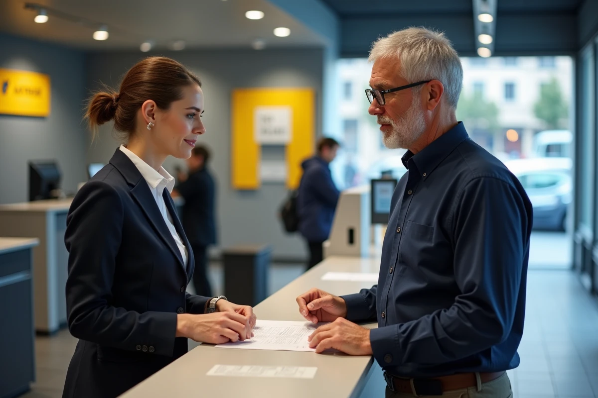 Client discutant avec un conseiller La Poste Banque pour récupérer un identifiant de compte inactif