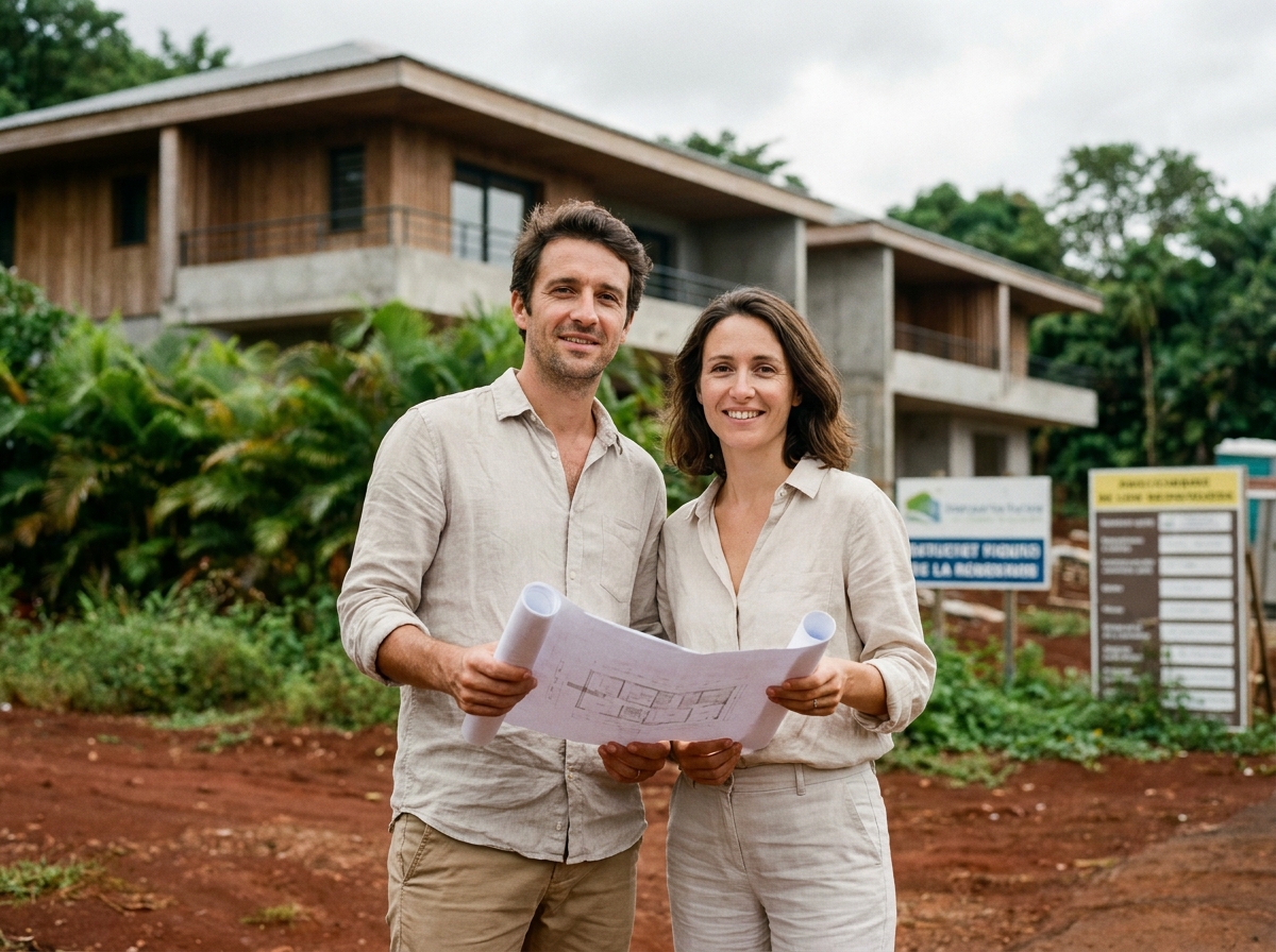 Couple investissant dans l'immobilier en outre-mer grâce aux dispositifs de défiscalisation en 2026