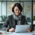 Femme au bureau gouvernemental en réunion