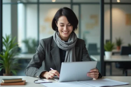 Femme au bureau gouvernemental en réunion