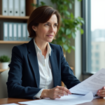 Femme d affaires en réunion dans un bureau moderne