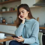 Femme en télétravail avec ordinateur et smartphone