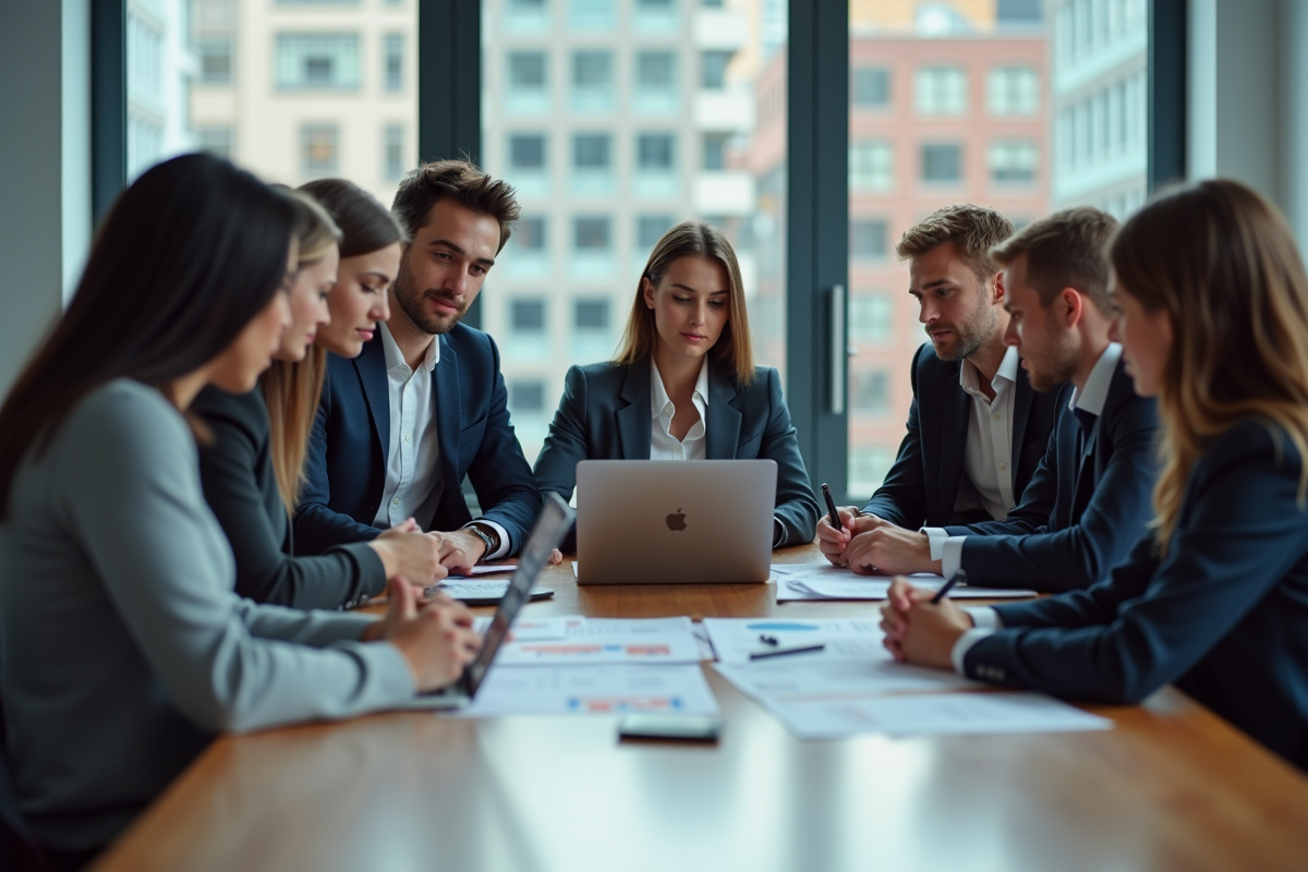 Groupe de jeunes professionnels en réunion d