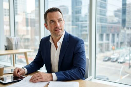 Homme d'affaires confiant dans un bureau moderne