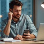 Jeune homme compare portefeuille crypto et hardware wallet