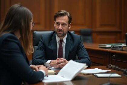 Avocat pénaliste en consultation avec un client dans un bureau